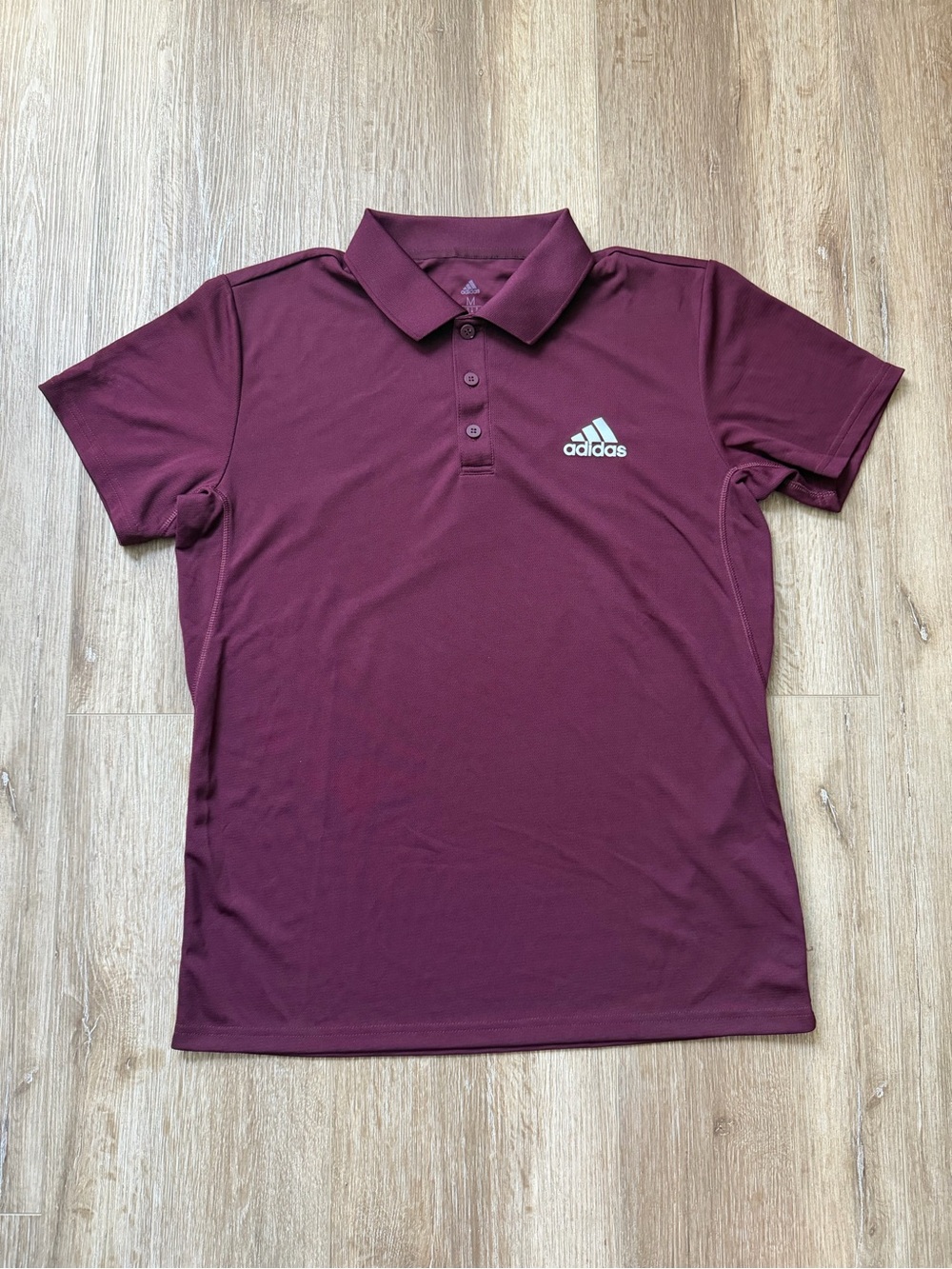 adidas Men's Burgundy Polo with Logo
